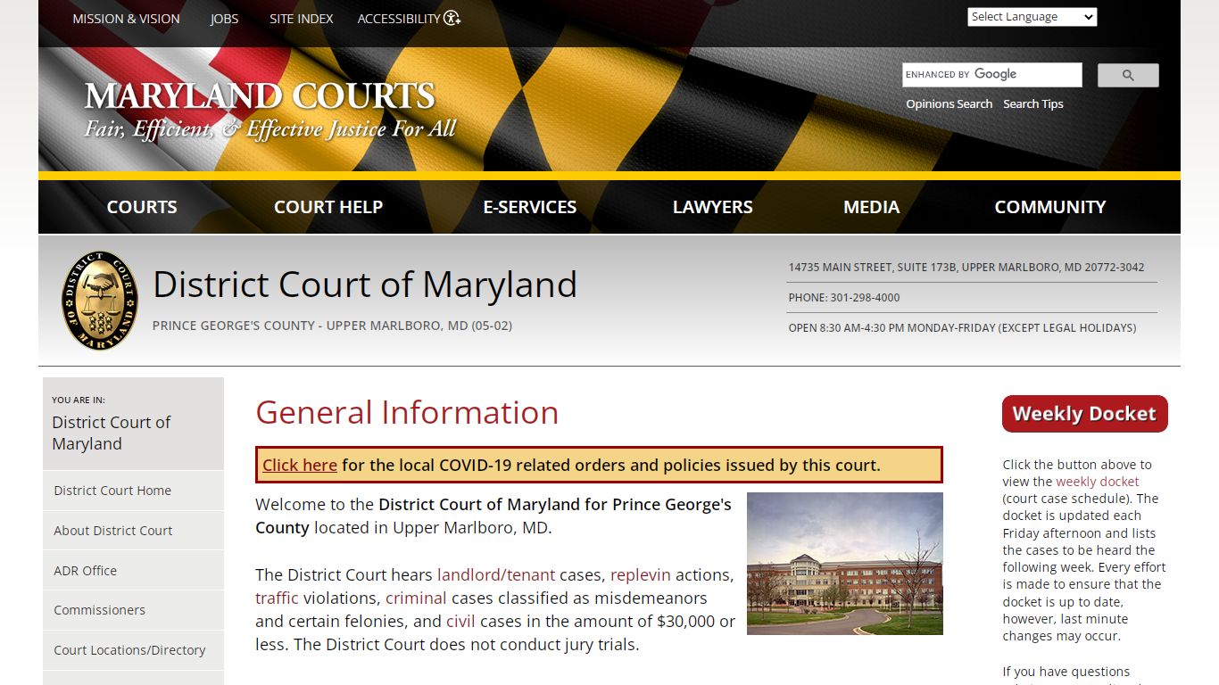 General Information | Maryland Courts